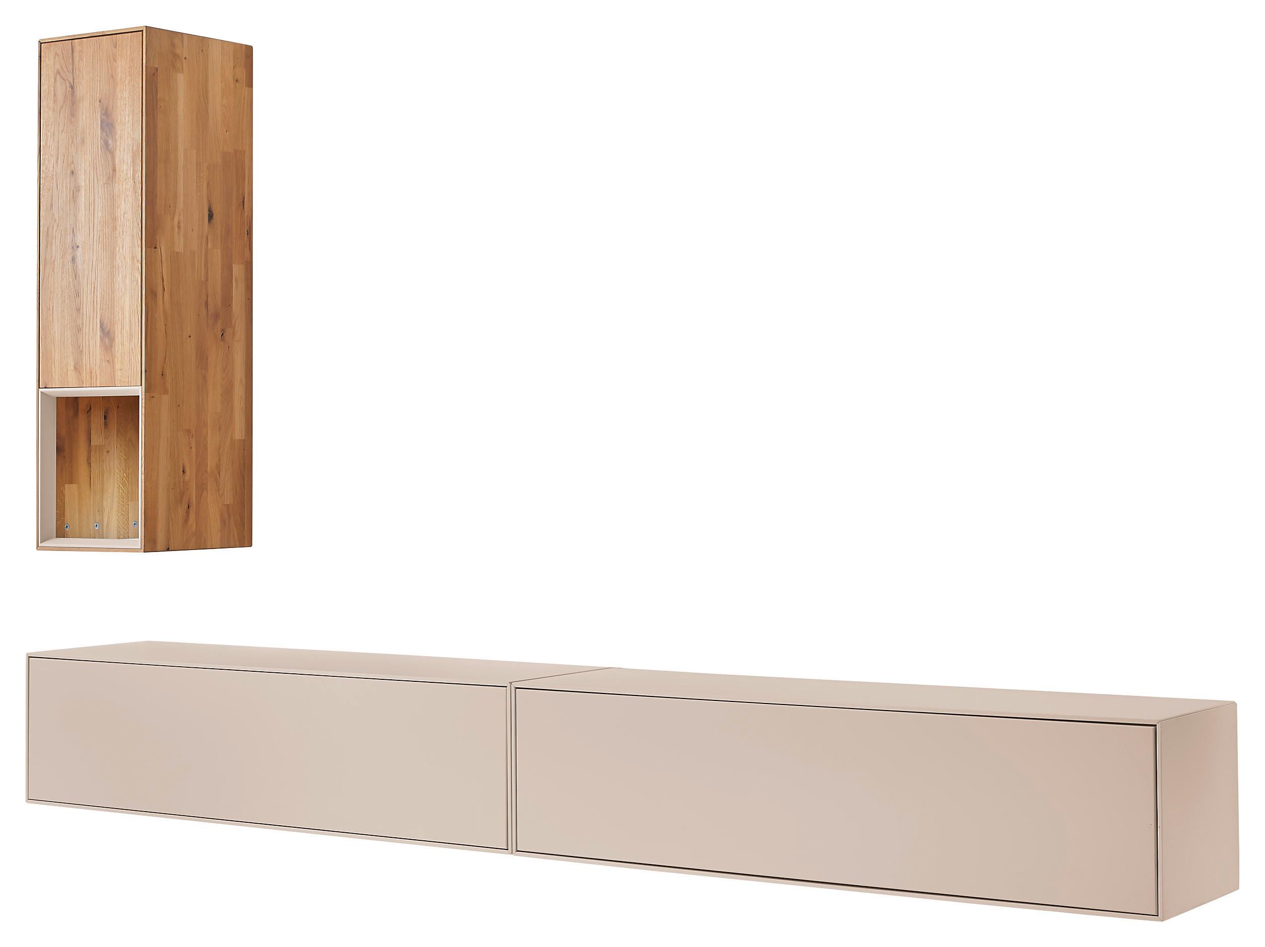 WOHNWAND Tarvis 3-teilig  in Sandfarben, Wildeiche  180/190/39 cm   - Sandfarben/Wildeiche, Design, Holz/Holzwerkstoff (180/190/39cm) - Dieter Knoll
