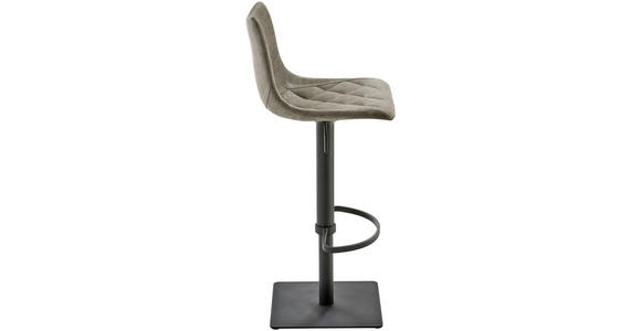 BARHOCKER Lederlook Schlammfarben Stahl Sitzfläche 360° drehbar - Schlammfarben/Schwarz, Design, Textil/Metall (43/85 - 110/46cm) - Novel