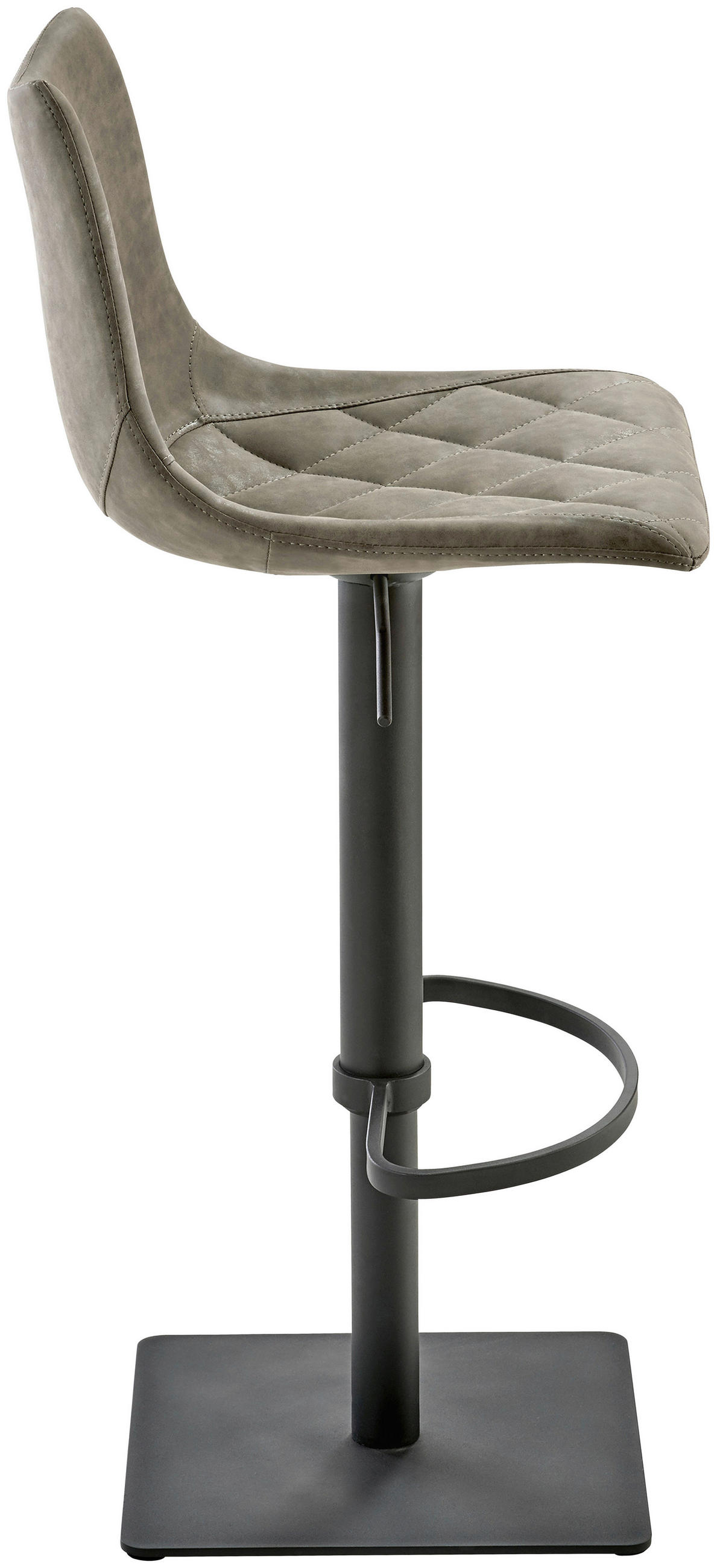BARHOCKER Lederlook Schlammfarben Stahl Sitzfläche 360° drehbar  - Schlammfarben/Schwarz, Design, Textil/Metall (43/85 - 110/46cm) - Novel