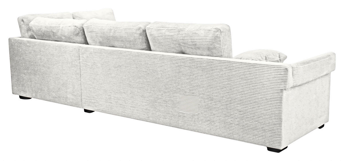 ECKSOFA Naturfarben Cord Zierkissen, Rückenkissen, Schlaffunktion, Rücken echt, Liegefläche im Originalstoff  - Schwarz/Naturfarben, KONVENTIONELL, Holz/Textil (298/202cm) - Carryhome