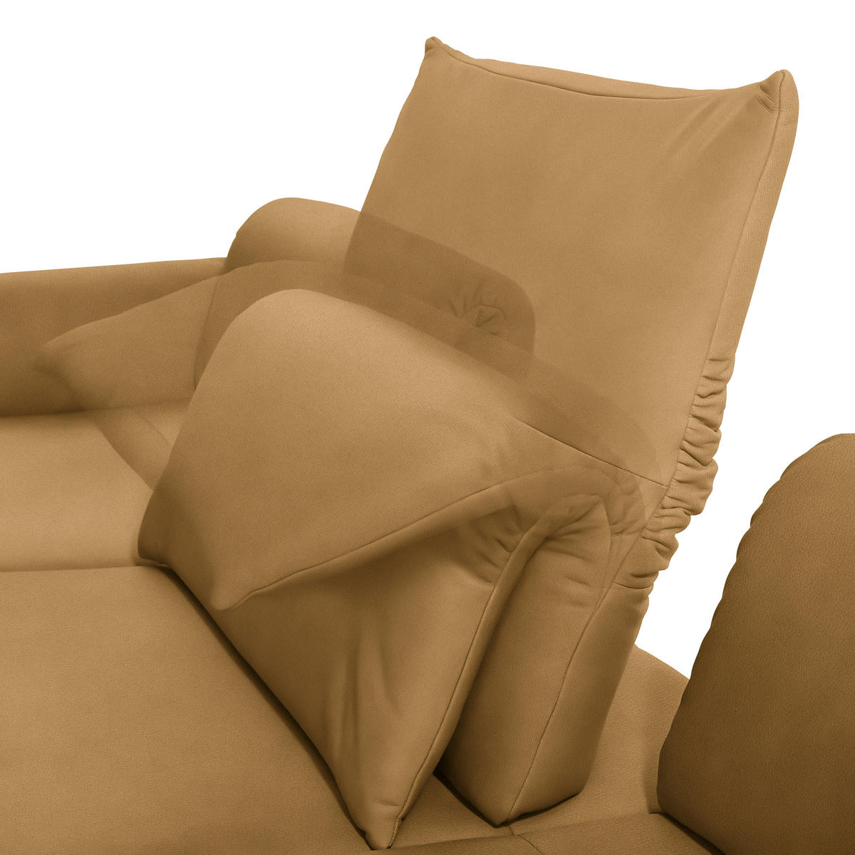 ECKSOFA in Echtleder Currygelb  173/308 cm  - Currygelb/Anthrazit, Design, Leder/Metall (173/308cm) - Joop!