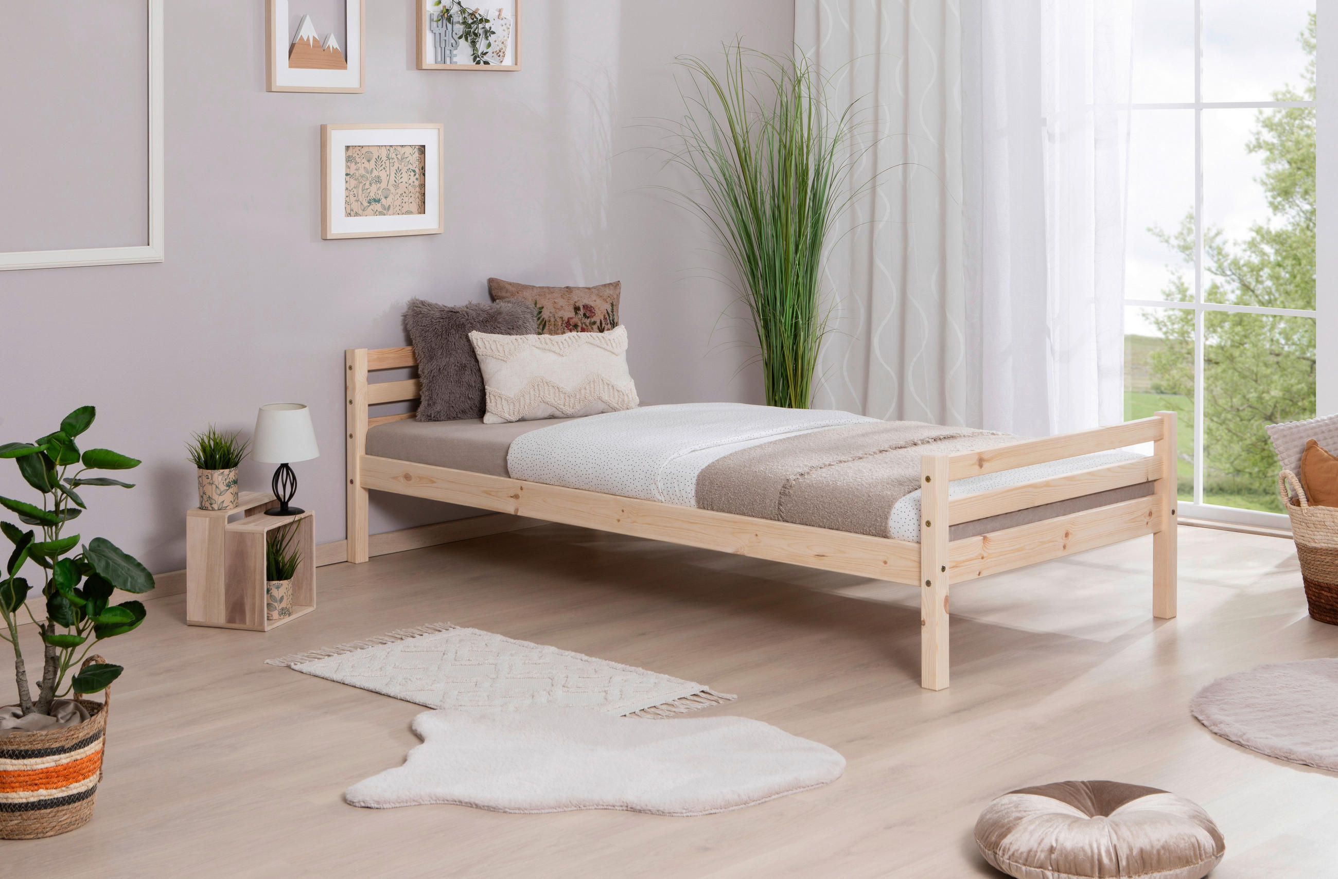 BETT 90/200 cm  in Kieferfarben  - Kieferfarben, KONVENTIONELL, Holz (90/200cm) - MID.YOU
