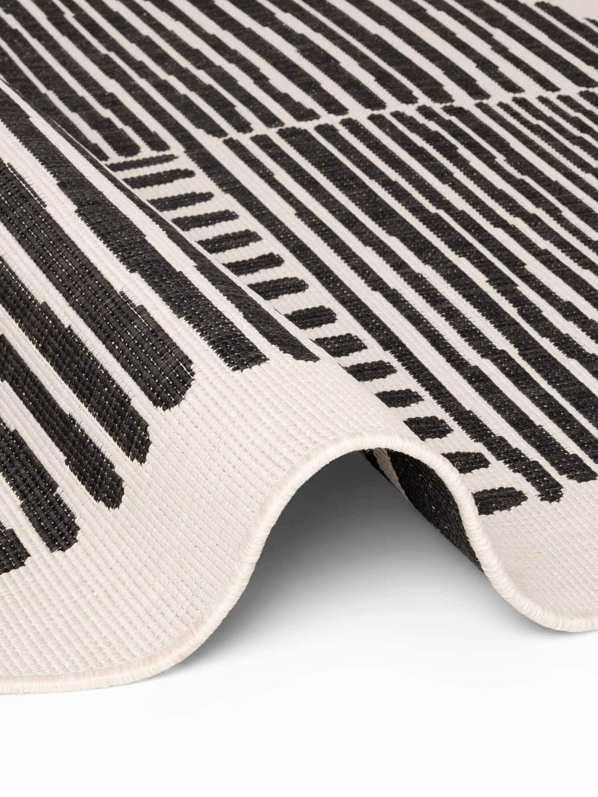 FLACHWEBETEPPICH 160 cm Haringey Schwarz, Weiß rund  - Schwarz/Weiß, Basics, Kunststoff (160cm)