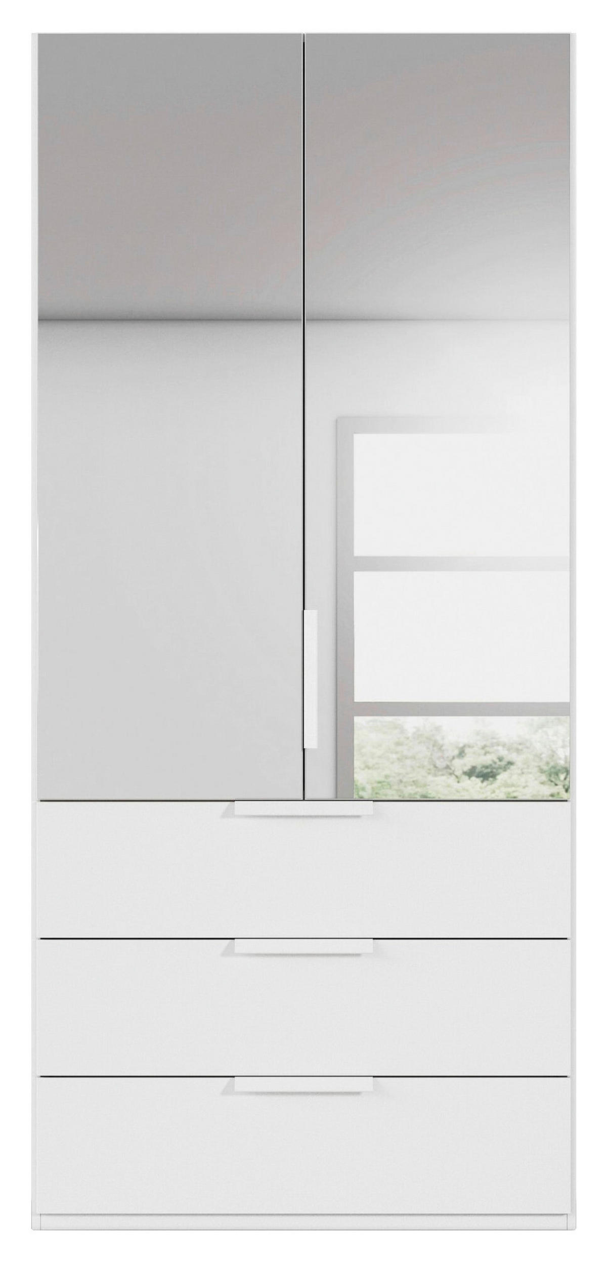 DREHTÜRENSCHRANK 101/235/61 cm,  in Weiß, 2-türig  - Weiß, Basics, Glas/Holzwerkstoff (101/235/61cm) - Novel