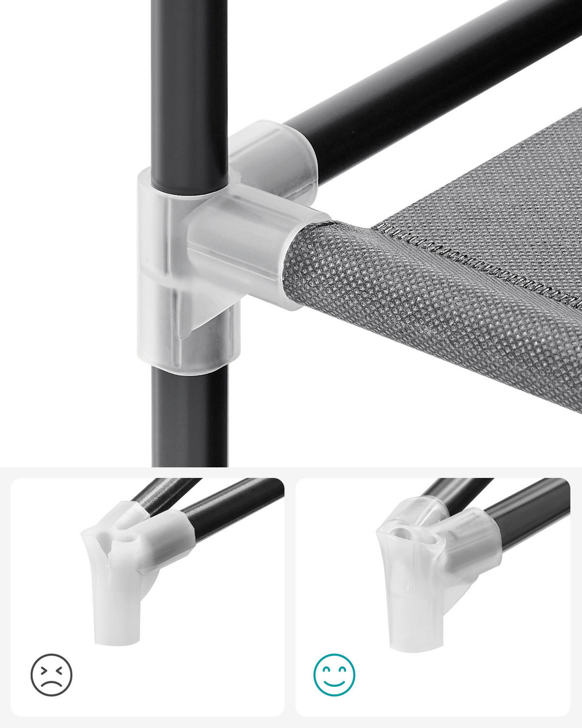 STOFFSCHRANK Dunkelgrau  - Dunkelgrau, Basics, Textil/Metall (127/176/45cm)