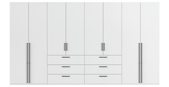 DREHTÜRENSCHRANK 400/223/61 cm,  in Weiß, 8-türig  - Schwarz/Weiß, Basics, Holzwerkstoff/Metall (400/223/61cm) - Novel
