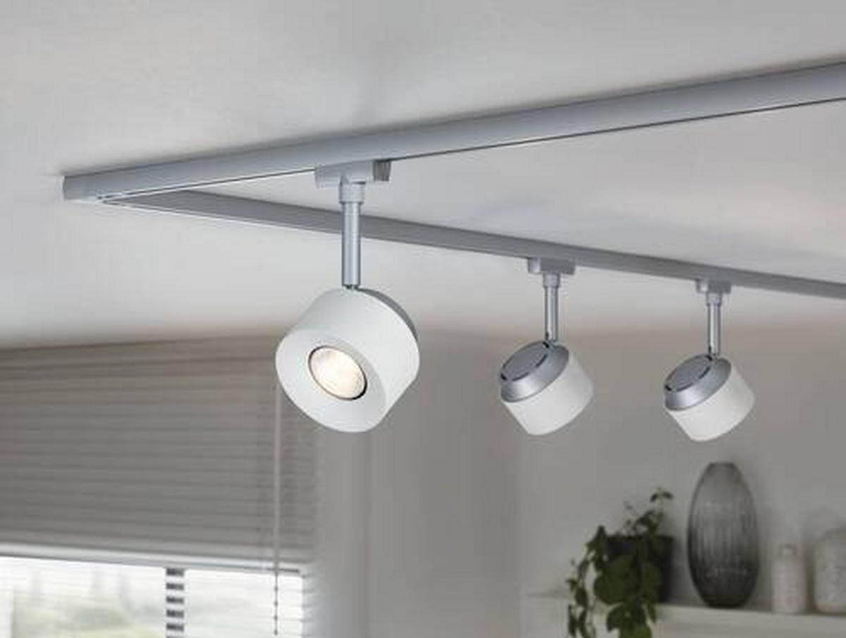 SCHIENENSYSTEM-STRAHLER URail 8,6/19,7 cm   - Chromfarben/Weiß, Basics, Kunststoff/Metall (8,6/19,7cm) - Paulmann