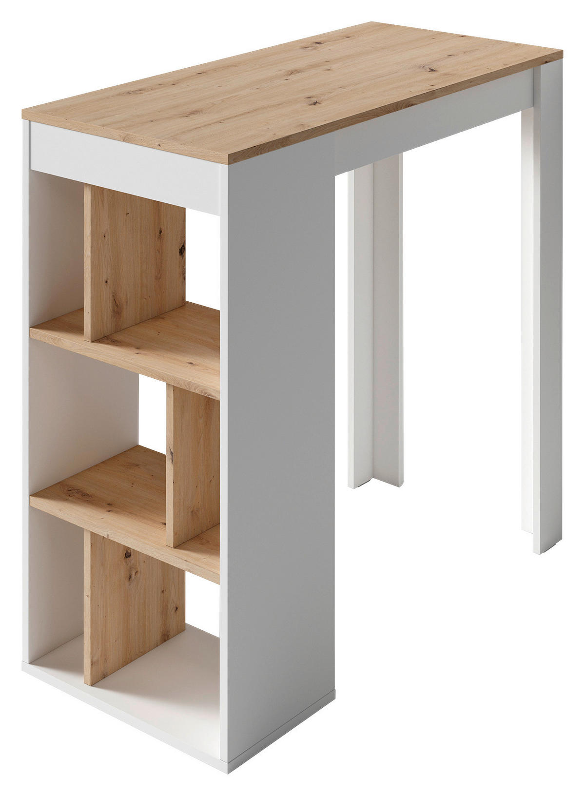 BARTISCH in Holzwerkstoff 110/50/104 cm   - Weiß/Eiche Artisan, MODERN, Holzwerkstoff (110/50/104cm) - MID.YOU