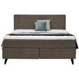 BOXSPRINGBETT 160/200 cm  in Braun  - Schwarz/Braun, KONVENTIONELL, Holz/Textil (160/200cm) - Voleo