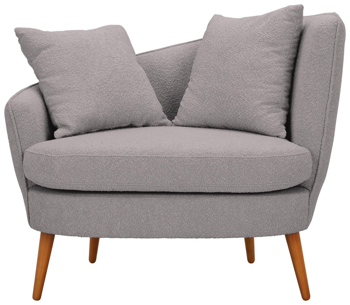 SESSEL in Bouclé Grau  - Naturfarben/Grau, Konventionell, Holz/Textil (106/88/83cm) - Max Winzer