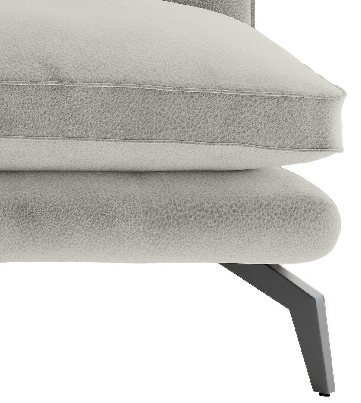 SITZGARNITUR Flachgewebe Hellgrau  - Hellgrau/Schwarz, Design, Textil/Metall (250/202cm) - Livetastic