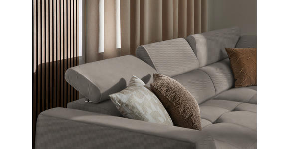 ECKSOFA  in Feincord Graubraun  284/205 cm  - Graubraun/Schwarz, Design, Kunststoff/Textil (284/205cm) - Xora