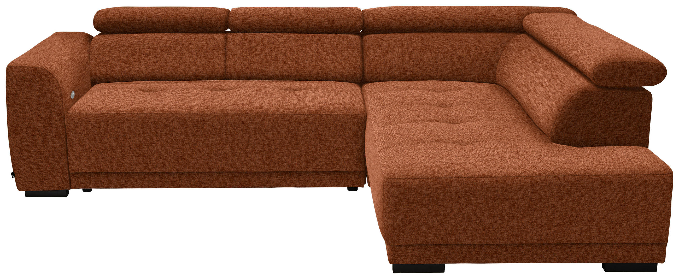ECKSOFA in Struktur Rostfarben  - Rostfarben/Schwarz, Design, Kunststoff/Textil (284/205cm) - MID.YOU