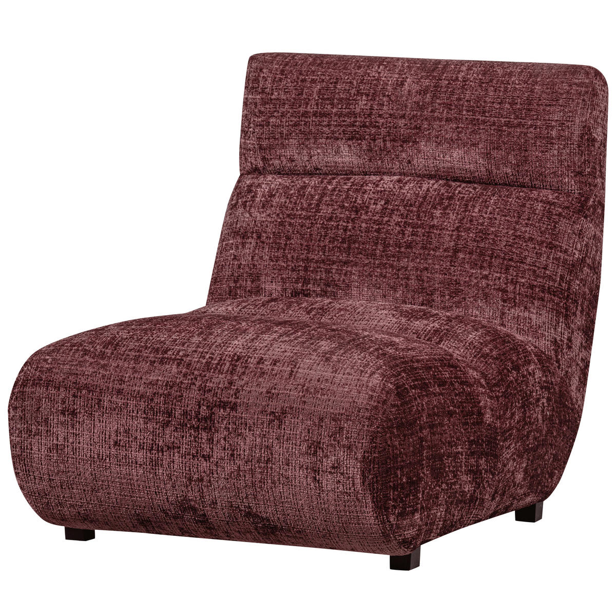 SESSEL in Chenille Aubergine  - Aubergine/Schwarz, Design, Kunststoff/Textil (75/82/96cm) - Livetastic