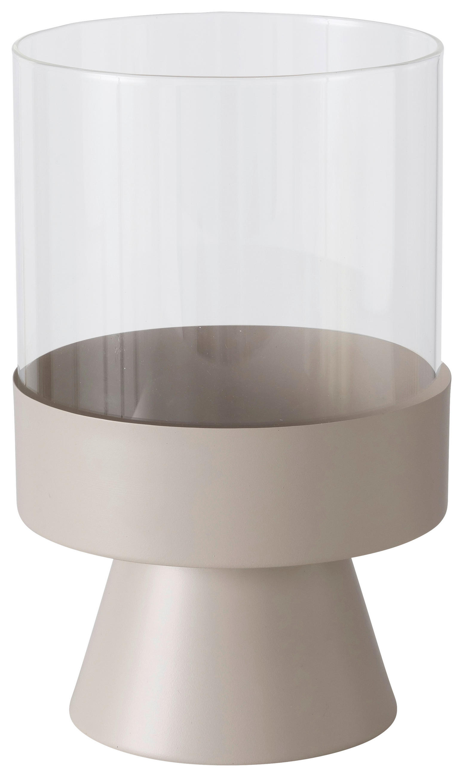 WINDLICHT - Beige, Basics, Glas/Metall (19/29cm) - Ambia Home