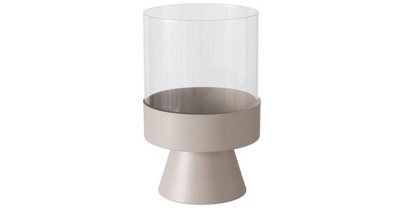 WINDLICHT - Beige, Basics, Glas/Metall (19/29cm) - Ambia Home