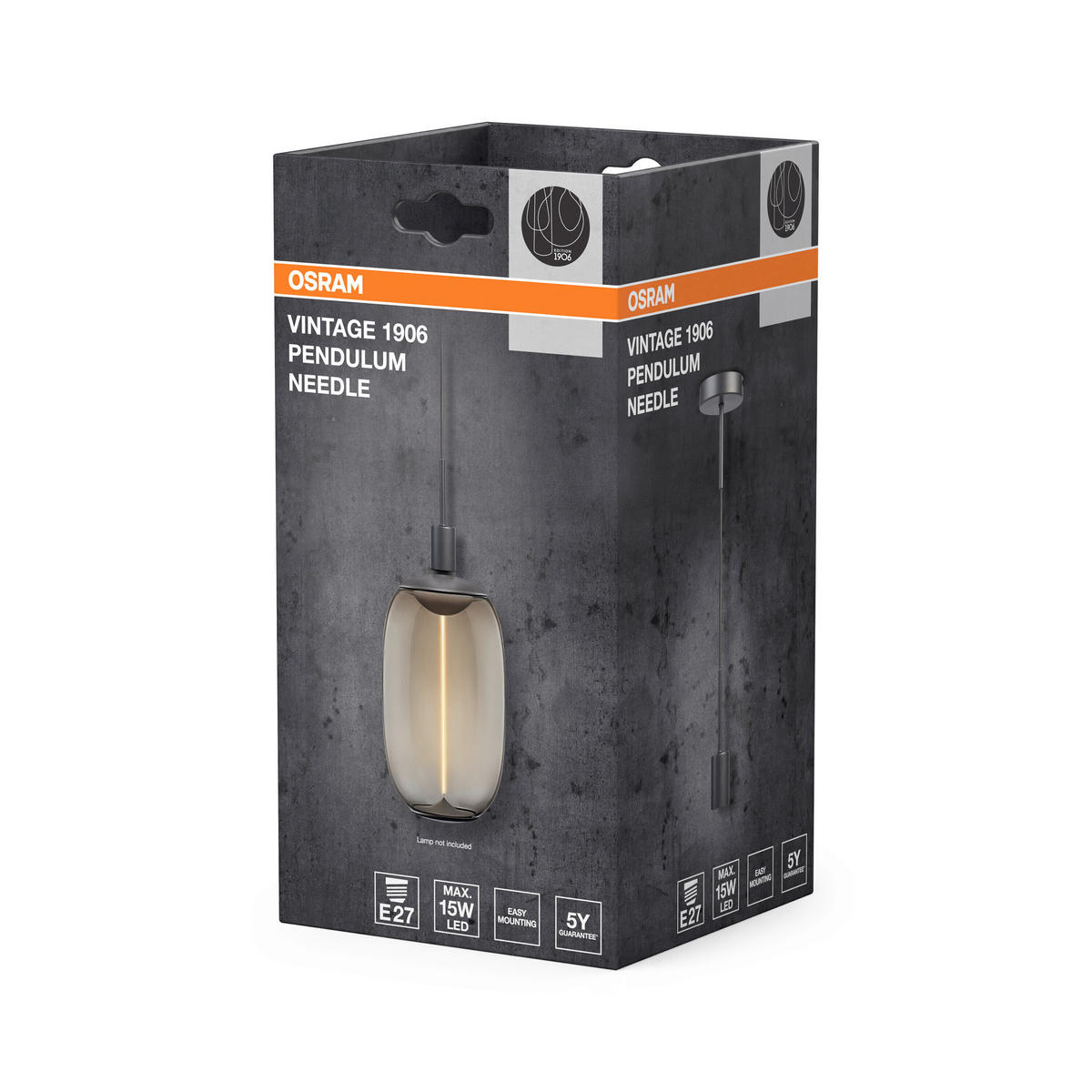 LEUCHTENFASSUNG Vintage 1906 10/228,7 cm   - Dunkelgrau, KONVENTIONELL, Metall (10/228,7cm) - Osram