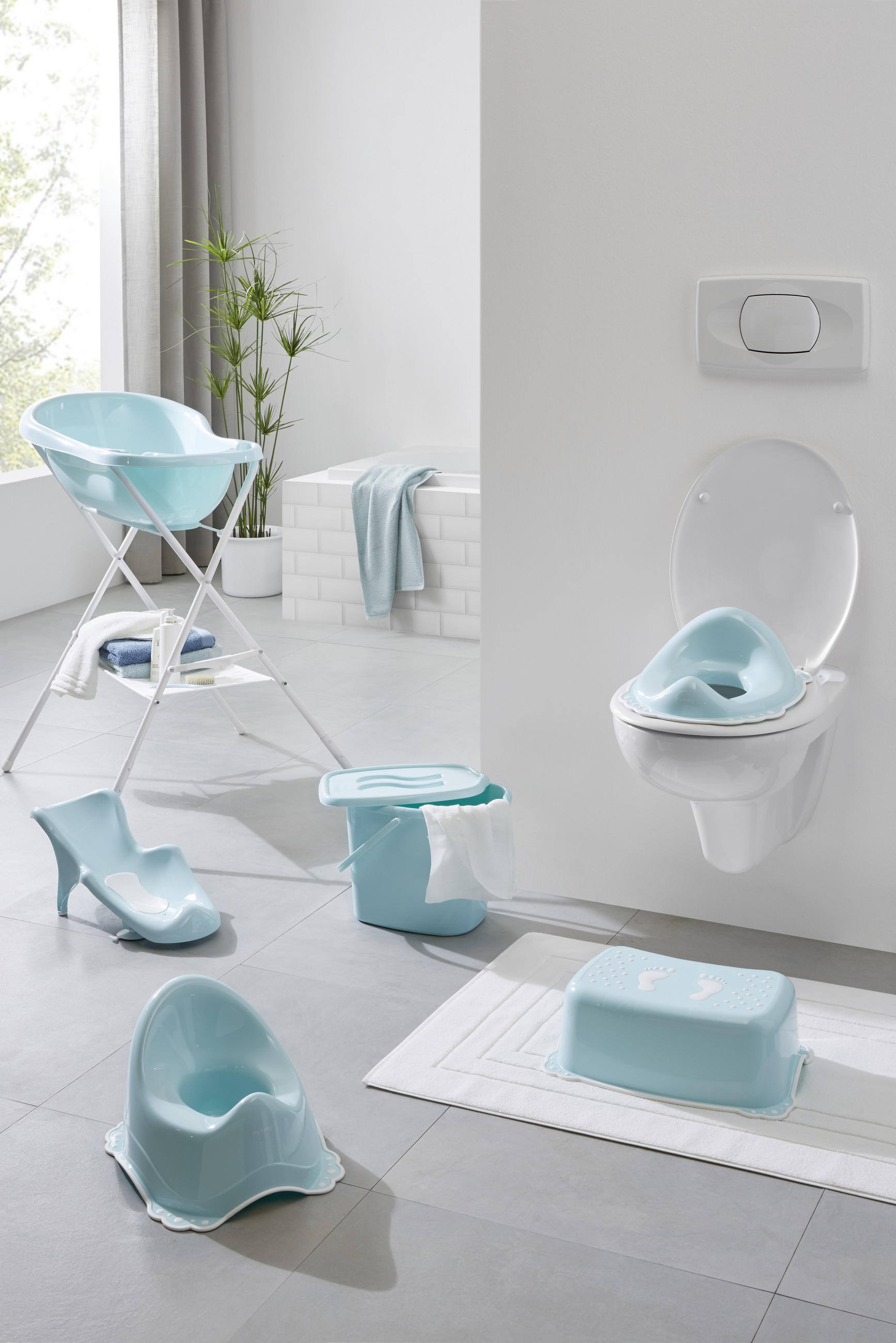 BABYBADEWANNE Ocean  - Mintgrün, Trend, Kunststoff (84/45/28cm) - My Baby Lou