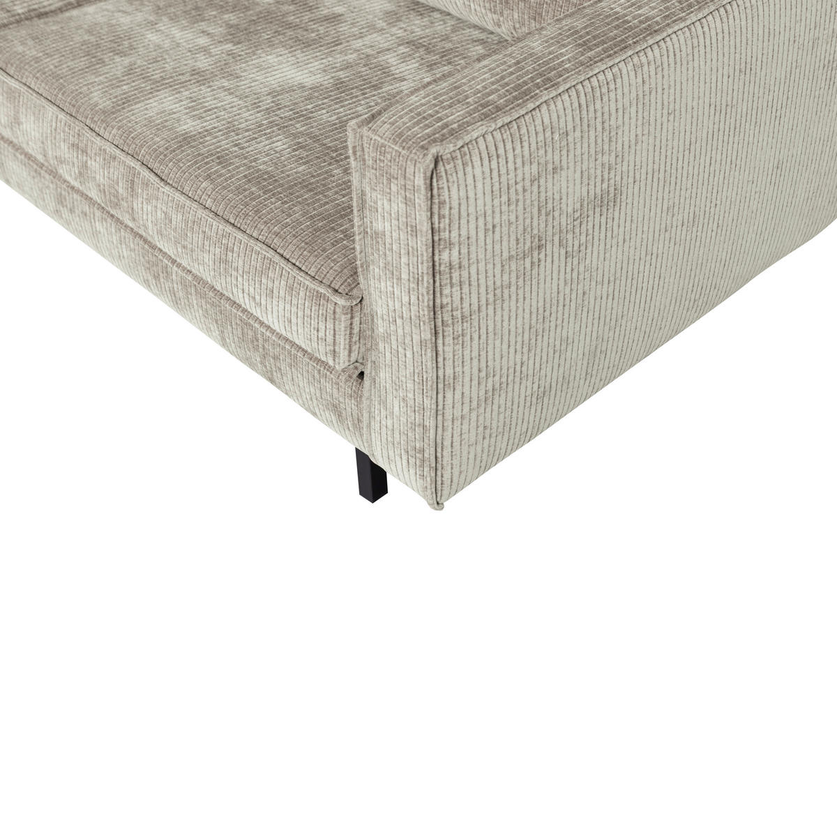 2,5-SITZER Rodeo in gerippt Sandfarben  - Sandfarben, MODERN, Textil/Metall (190/85/86cm) - Livetastic