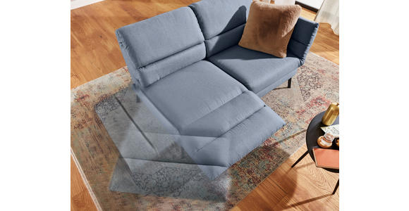 2-SITZER-SOFA in Flachgewebe Blaugrau - Blaugrau/Schwarz, Design, Textil/Metall (178-226/83-113/96-177cm) - Dieter Knoll