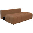 BOXSPRINGSOFA in Chenille Rostfarben  - Rostfarben/Schwarz, MODERN, Kunststoff/Textil (210/72/105cm) - Cantus