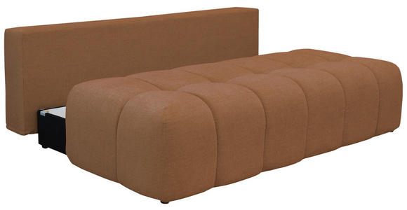 BOXSPRINGSOFA in Chenille Rostfarben  - Rostfarben/Schwarz, MODERN, Kunststoff/Textil (210/72/105cm) - Cantus