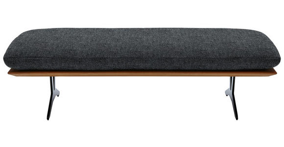 HOCKERBANK in Holz, Textil Dunkelgrau  - Dunkelgrau/Schwarz, Design, Holz/Textil (150/43/60cm) - Dieter Knoll