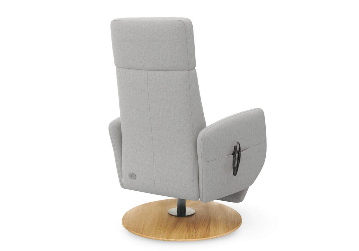RELAXSESSEL in Textil Hellgrau  - Eichefarben/Hellgrau, KONVENTIONELL, Holz/Textil (71/110/82cm) - Sit & More