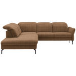 ECKSOFA  in Flachgewebe Braun  233/299-313 cm  - Schwarz/Braun, Design, Textil/Metall (233/299-313cm) - Dieter Knoll
