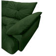 BIGSOFA Webstoff Dunkelgrün  - Dunkelgrün/Schwarz, KONVENTIONELL, Kunststoff/Textil (243/90,5/130cm) - Ambia Home