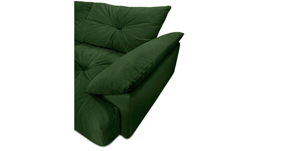 BIGSOFA Webstoff Dunkelgrün  - Dunkelgrün/Schwarz, KONVENTIONELL, Kunststoff/Textil (243/90,5/130cm) - Ambia Home