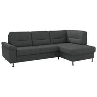 ECKSOFA Flachgewebe Anthrazit  - Anthrazit/Alufarben, Konventionell, Textil/Metall (244/160cm) - Beldomo Comfort