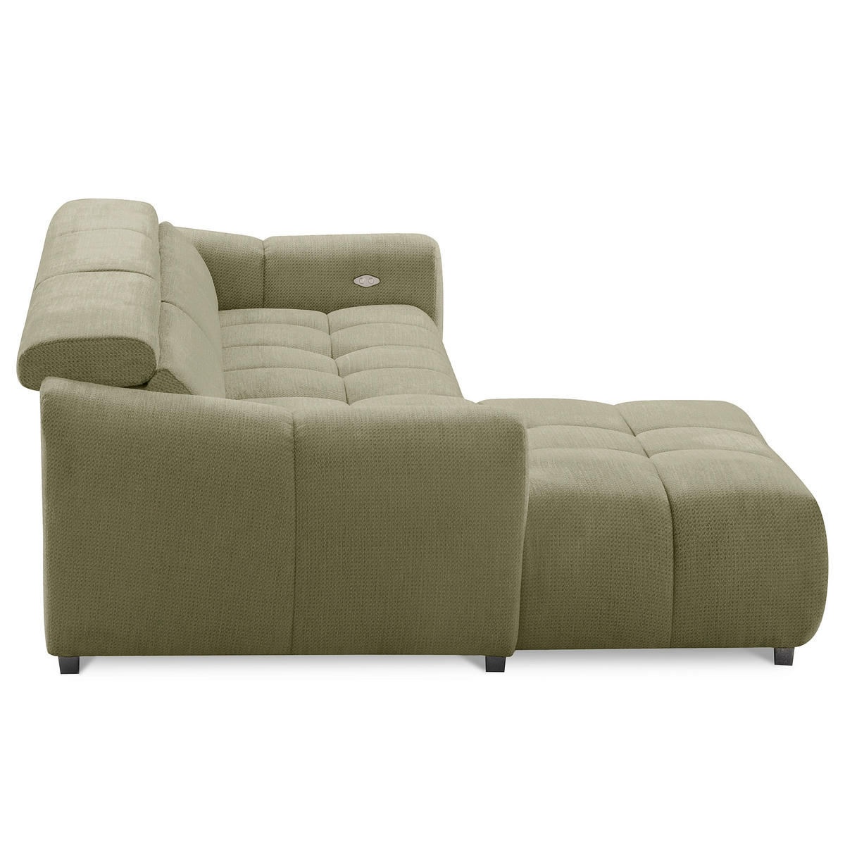 ECKSOFA  Webstoff Grün  - Schwarz/Grün, Design, Kunststoff/Textil (177/274cm) - Livetastic