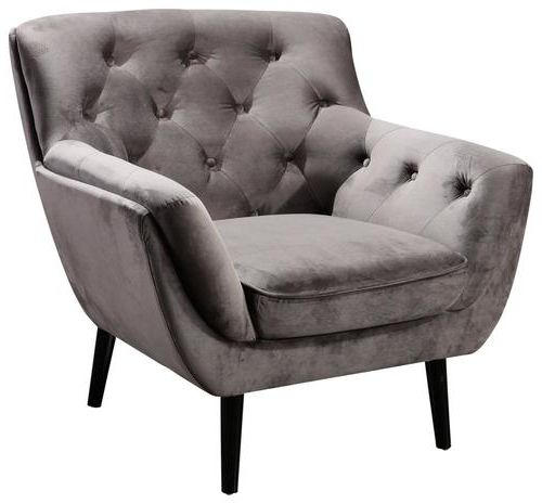 CHESTERFIELD FOTELJA 96/90/90 cm , siva, crna  - siva/crna, Trendi, drvo/tekstil (96/90/90cm) - Stylife