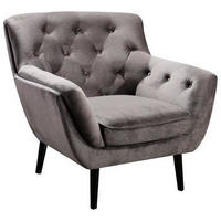 CHESTERFIELD FOTELJA drvo, tekstil  siva, crna   - siva/crna, Trend, drvo/tekstil (96/90/90cm) - Stylife