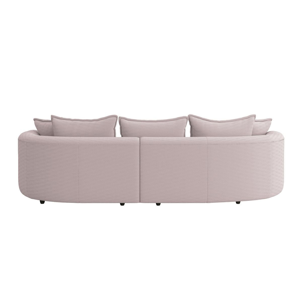 ECKSOFA in Velours, Struktur Hellrosa  - Hellrosa/Schwarz, Modern, Kunststoff/Textil (287/168cm) - Livetastic
