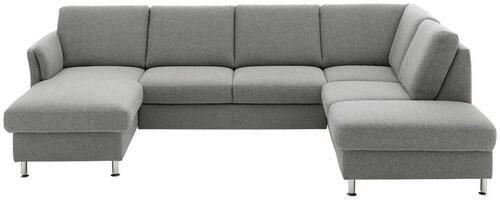 WOHNLANDSCHAFT in Flachgewebe Grau  - Chromfarben/Grau, KONVENTIONELL, Textil/Metall (168/305/200cm) - Beldomo System
