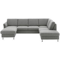 WOHNLANDSCHAFT in Flachgewebe Grau  - Chromfarben/Grau, Konventionell, Textil/Metall (168/305/200cm) - Beldomo System