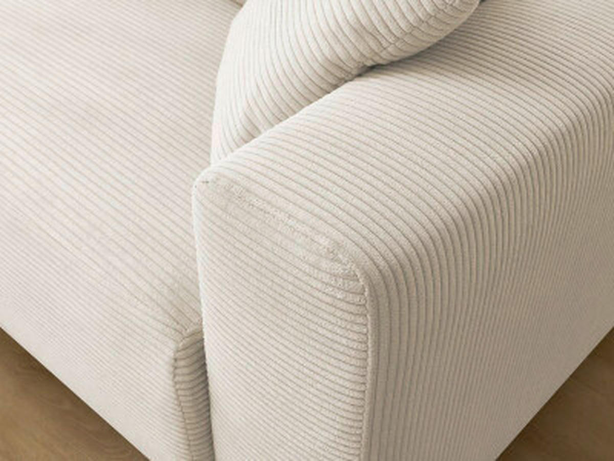 ECKSOFA Ottomane links  ATILLA Beige Cord  - Beige/Schwarz, MODERN, Kunststoff/Textil (149/244cm)