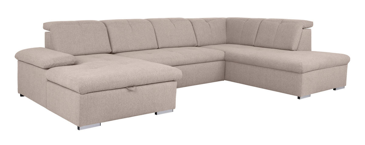 WOHNLANDSCHAFT in Beige  - Beige/Grau, Design, Textil/Metall (173/328/215cm) - MID.YOU