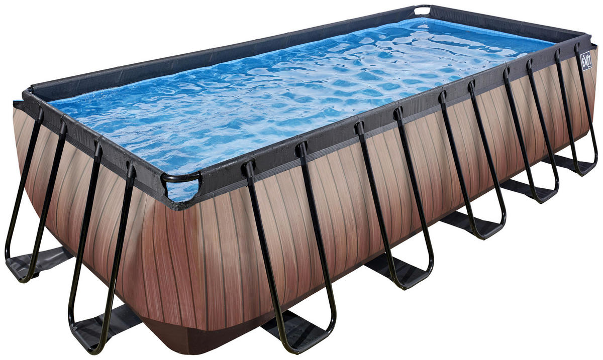EXIT POOL WOOD 540X250 540/250/122 cm  - Braun, KONVENTIONELL, Metall (540/250/122cm) - EXIT Toys