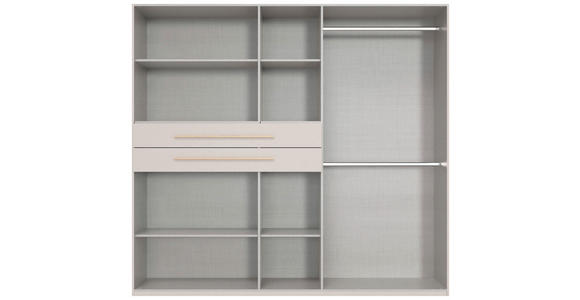 KLEIDERSCHRANK  in Graphitfarben, Grau, Sahara  - Graphitfarben/Grau, Design, Glas/Holzwerkstoff (225/208/65cm) - Carryhome