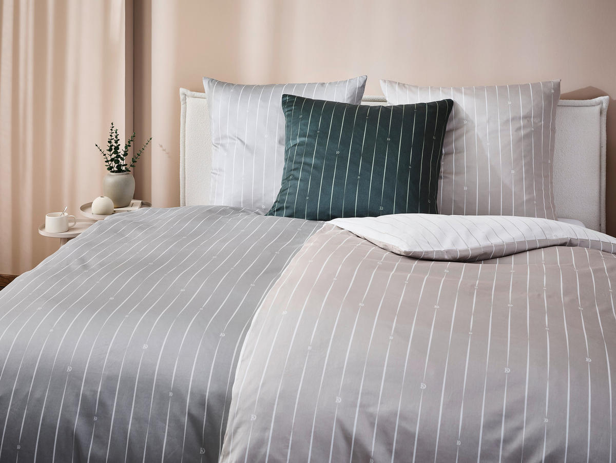 WENDEBETTWÄSCHE STRIPES DK Satin 135/200 cm  - Beige, Design, Textil (135/200cm) - Dieter Knoll