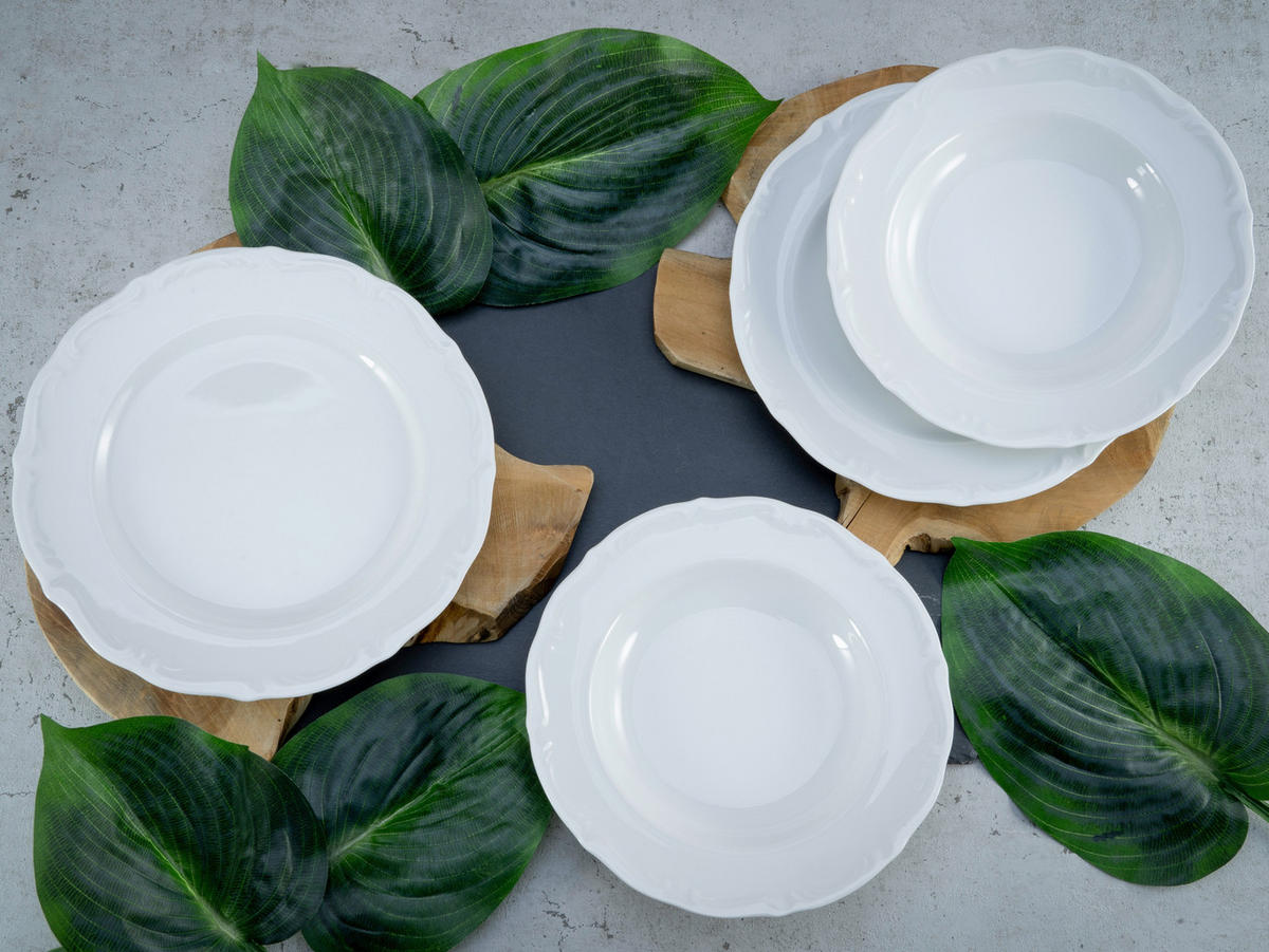 JEDÁLENSKÝ SERVIS, porcelán - biela, keramika - Creatable