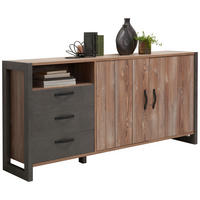 ŠIROKA KOMODA, barve bora, temno siva  - barve bora/temno siva, Trend, kovina/umetna masa (189,5/93,4/43,1cm) - Carryhome