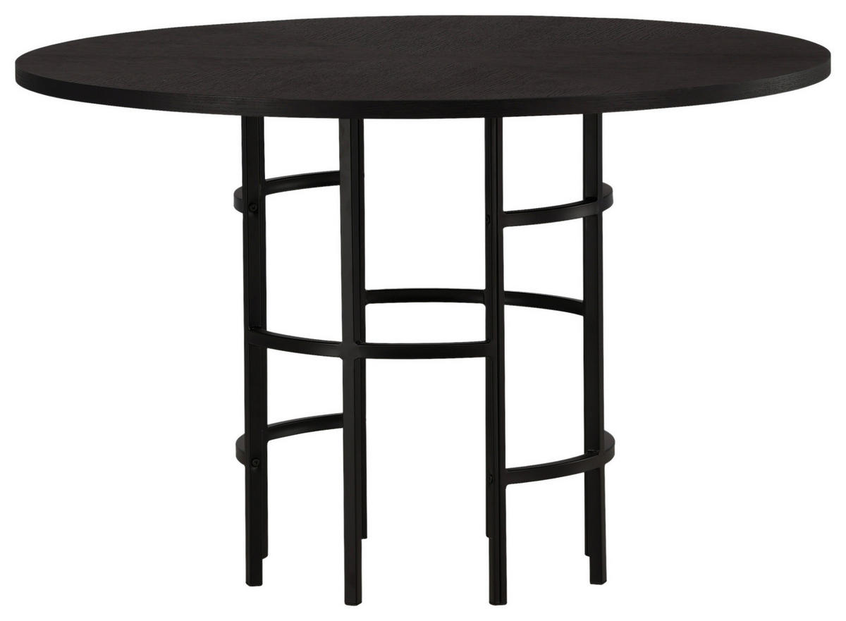 ESSTISCH in Metall, Holzwerkstoff 115/115/74 cm  - Schwarz, Design, Holzwerkstoff/Metall (115/115/74cm) - Livetastic