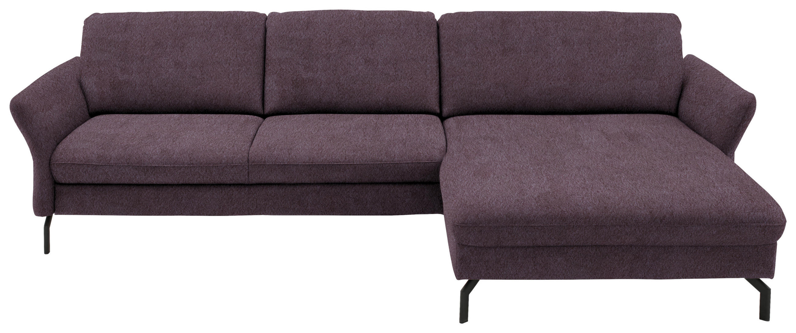 ECKSOFA in Velours Lila, Flieder  - Lila/Flieder, Design, Textil/Metall (306/179cm) - Beldomo System
