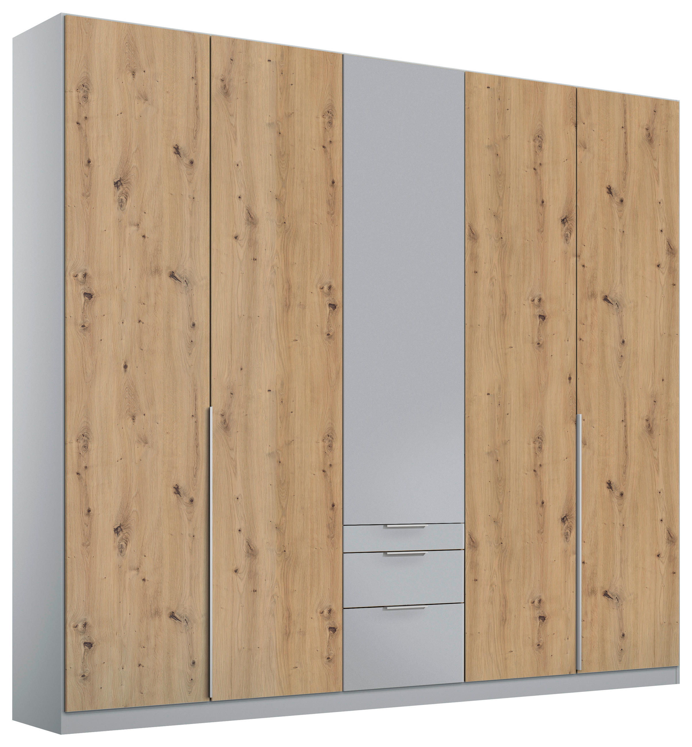 Drehtürenschrank Mit Schubladen 226 Cm Alabama Extra Hellgrau