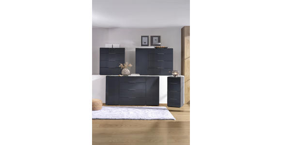 KOMMODE in 45/101/40,5 cm - Anthrazit/Alufarben, Design, Glas/Holzwerkstoff (45/101/40,5cm) - Voleo