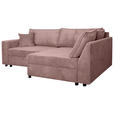 ECKSOFA Rosa Cord  - Schwarz/Rosa, KONVENTIONELL, Kunststoff/Textil (245/153cm) - Carryhome